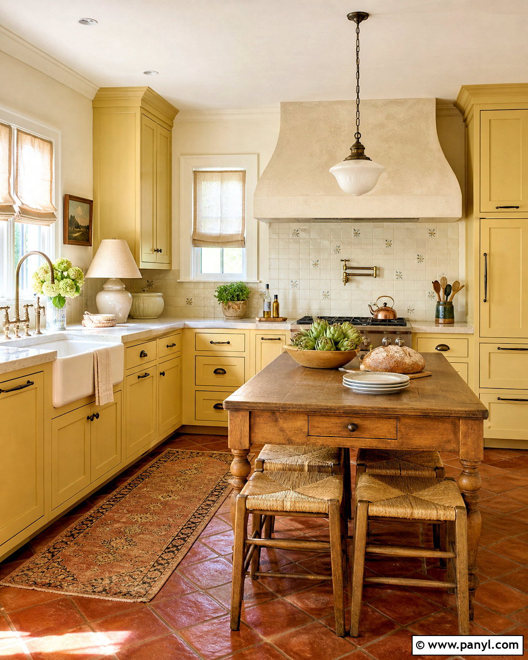 French Country Yellow Farmhouse Kitchen - 20 yellow farmhouse kitchen ideas