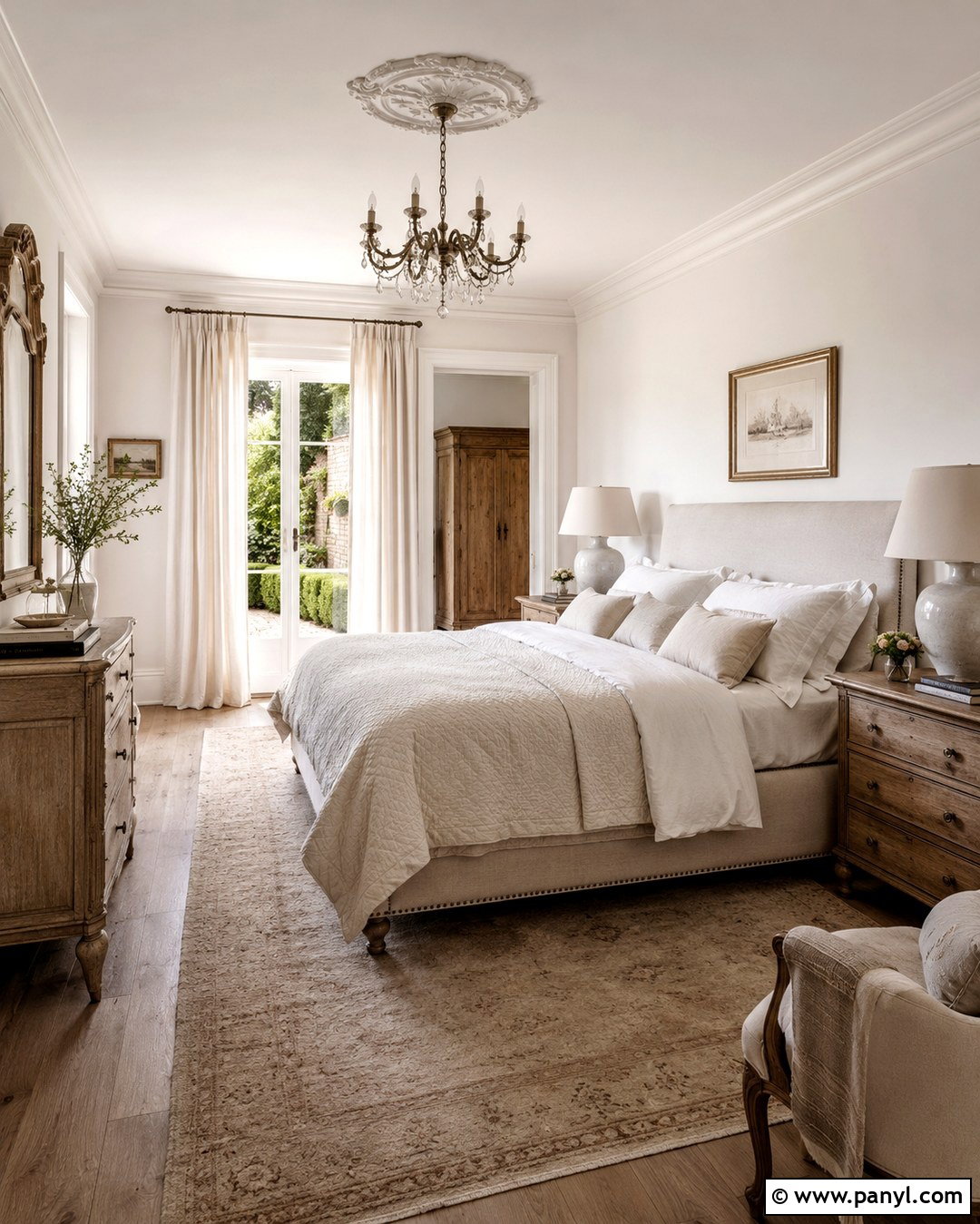 French White Bedroom With Antique Linen - 20 French White Wall Color Ideas