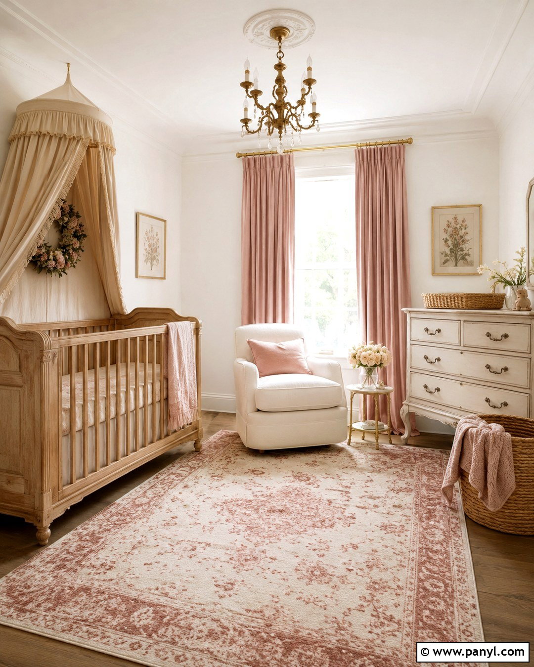 French White Nursery With Dusty Rose - 20 French White Wall Color Ideas