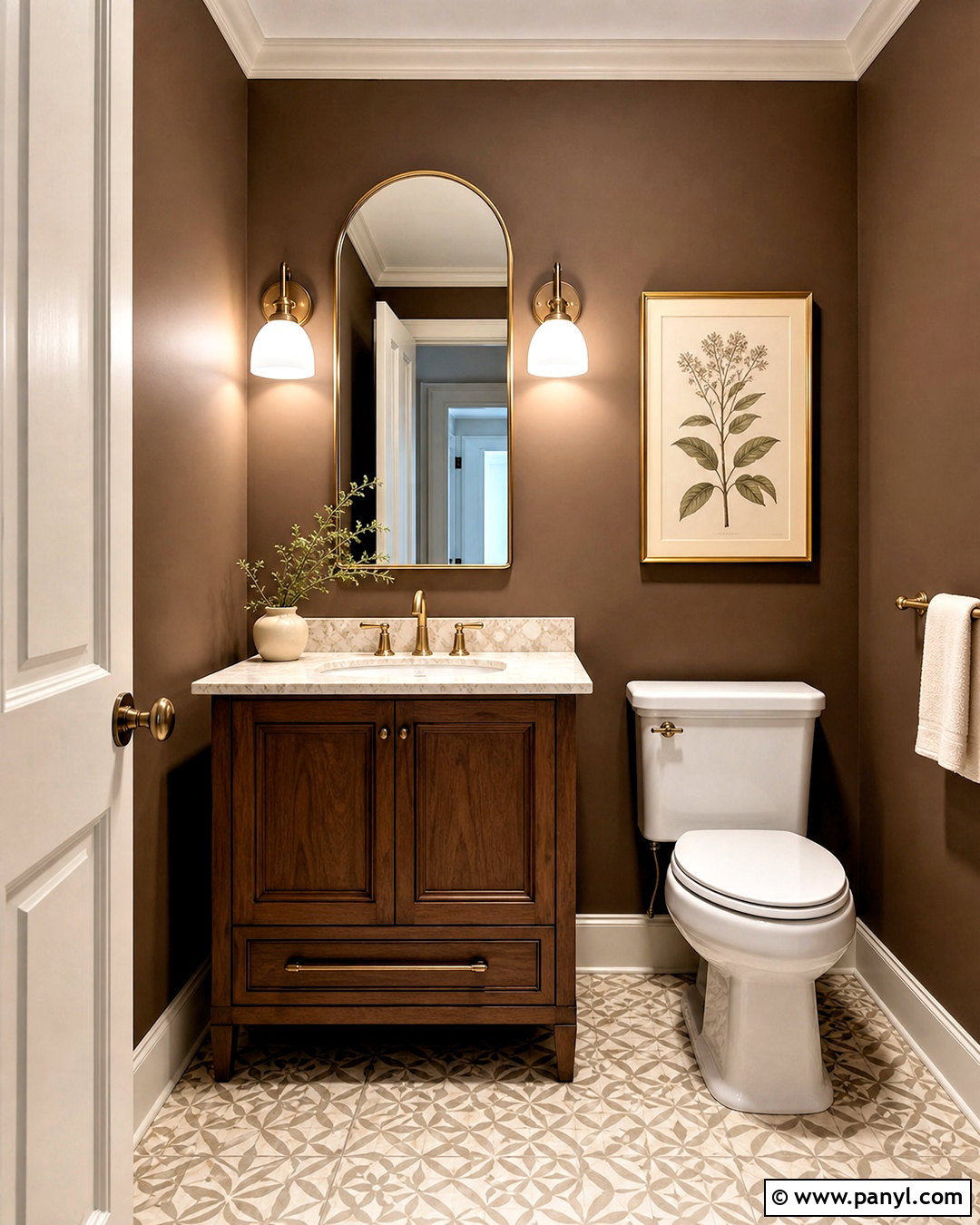 Fresh Brew Brown Paint for a Powder Room - 20 warm brown paint colors