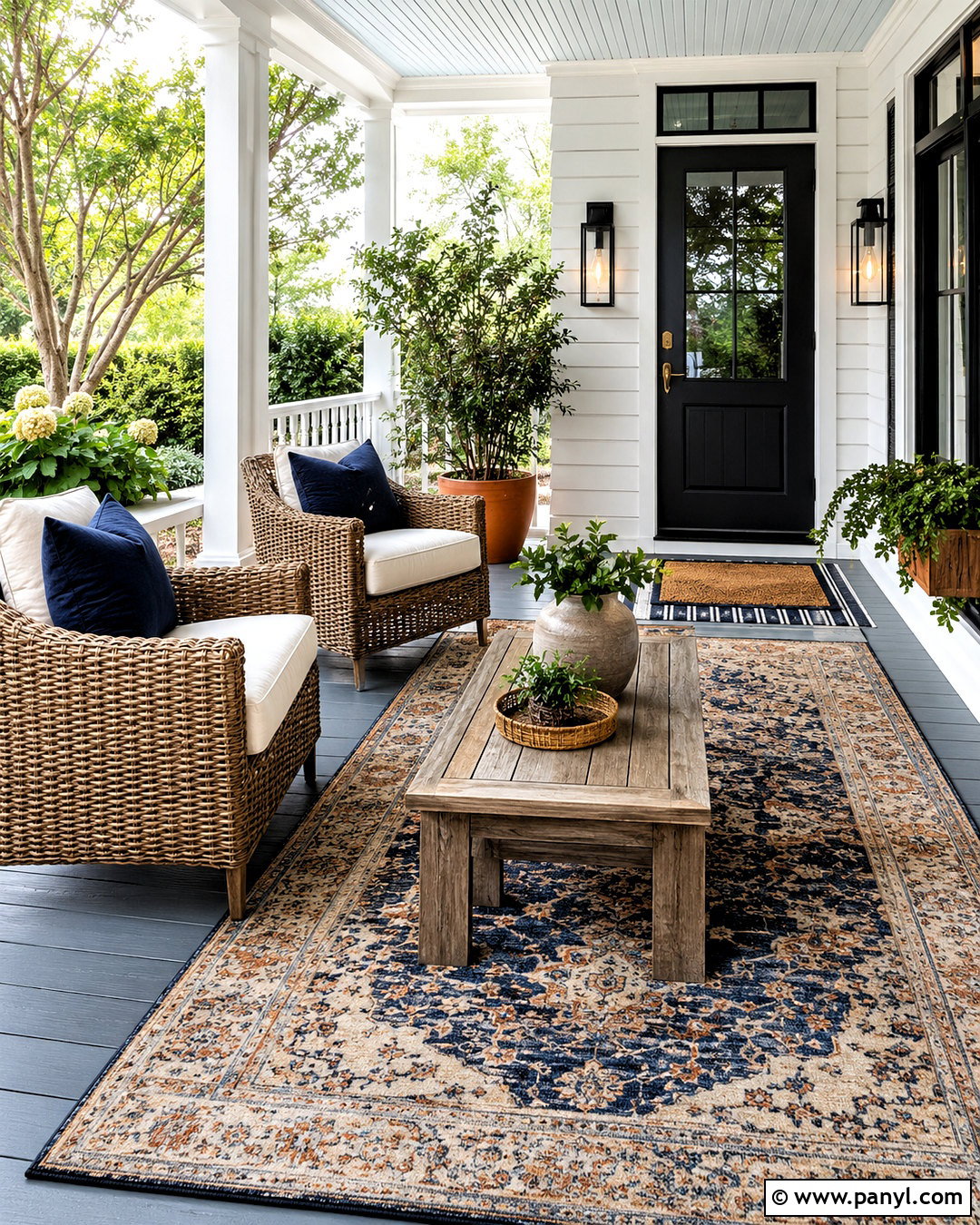 Front Porch With Outdoor Rug - 20 cozy front porch ideas