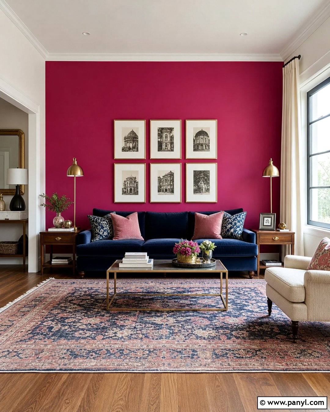 Fuchsia Accent Wall With Navy Blue - 20 Fuchsia Accent Wall Ideas