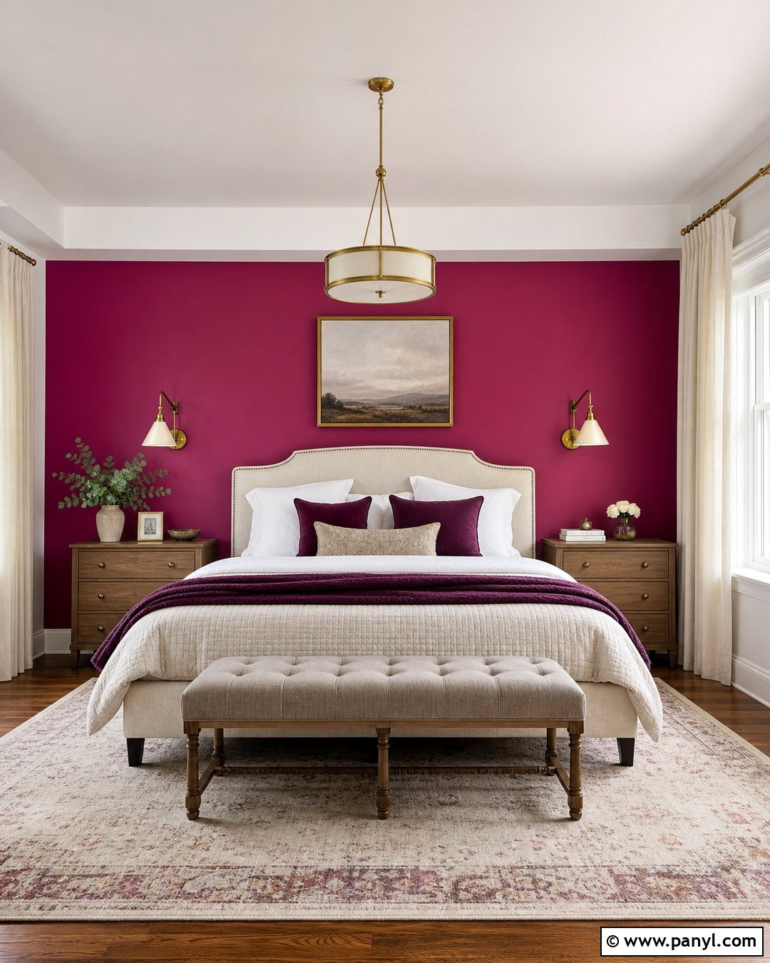 Fuchsia Bedroom Wall Behind The Bed - 20 Fuchsia Accent Wall Ideas