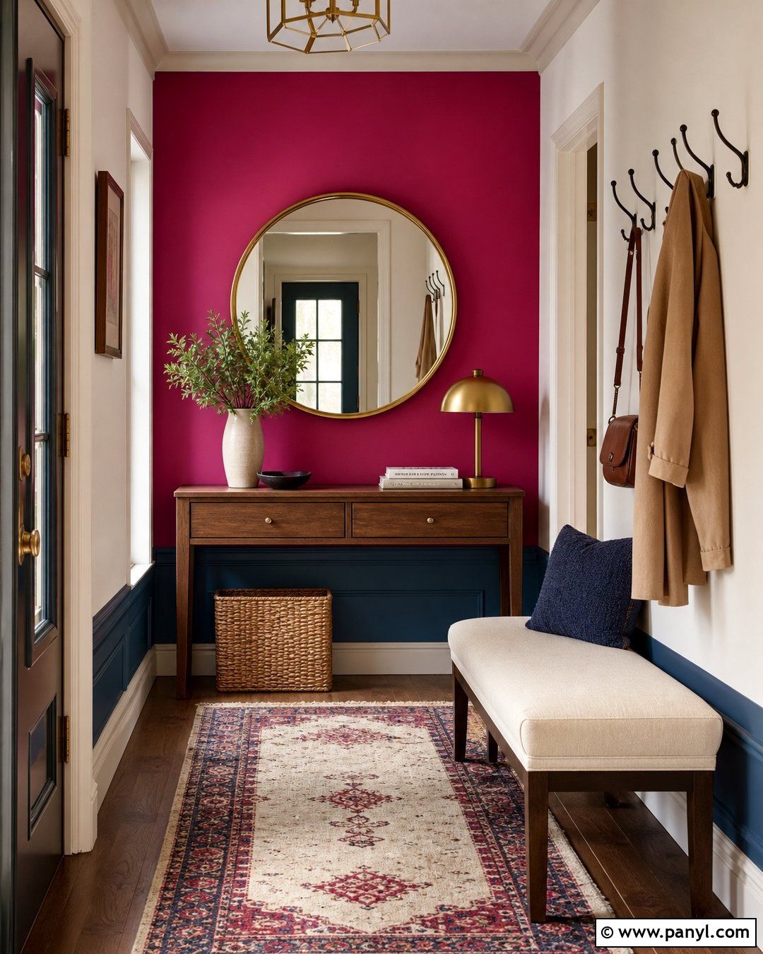 Fuchsia Entryway Accent Wall - 20 Fuchsia Accent Wall Ideas