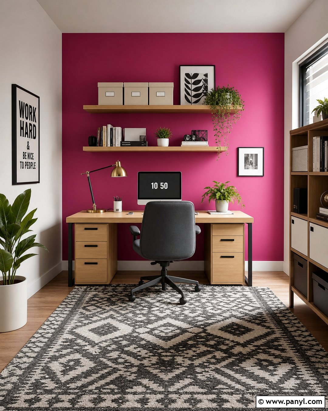 Fuchsia Home Office Accent Wall - 20 Fuchsia Accent Wall Ideas
