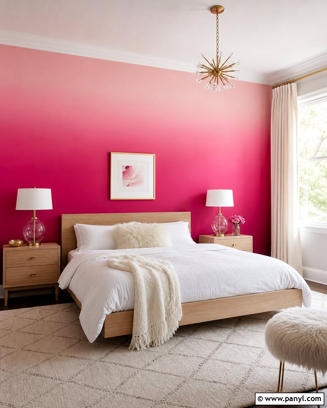 Fuchsia Ombre Accent Wall - 20 Fuchsia Accent Wall Ideas
