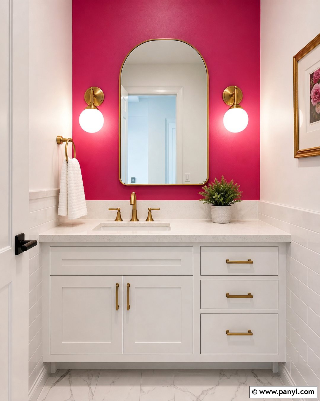 Fuchsia Powder Room Accent Wall - 20 Fuchsia Accent Wall Ideas