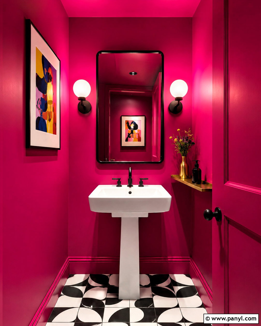Fuchsia Powder Room - 20 bold paint colors