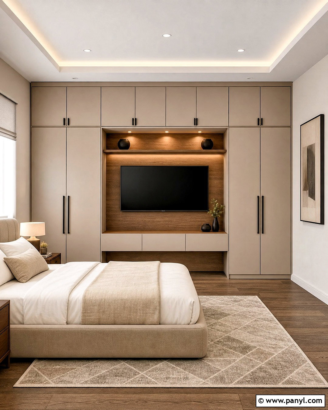 Full Wall Wardrobe With TV Unit - 20 full wall wardrobe ideas