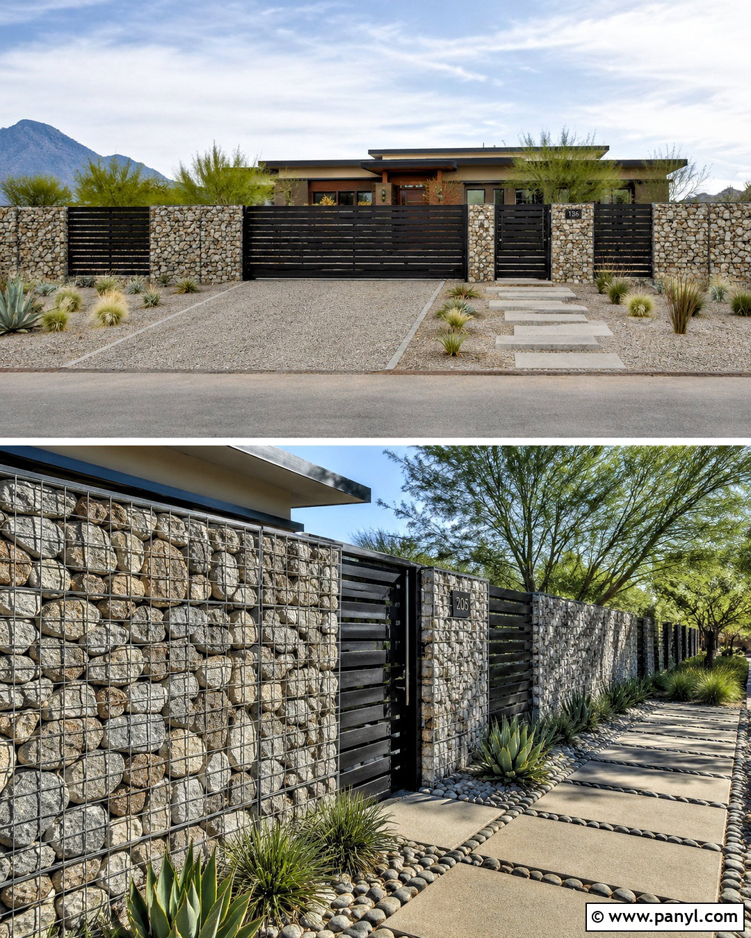 Gabion Boundary Wall - 20 boundary wall design exterior ideas