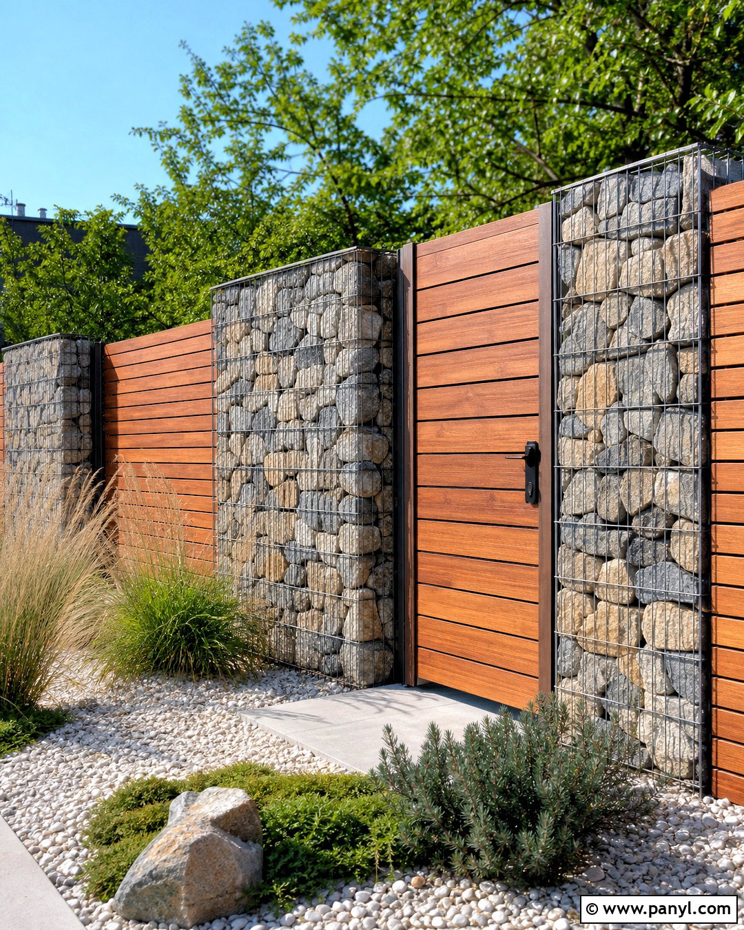 Gabion Fence Wall - 20 fence wall design ideas