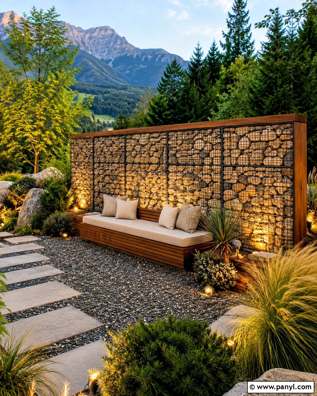 Gabion Outdoor Feature Wall - 20 outdoor feature wall ideas