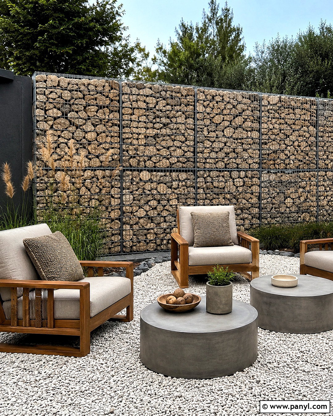 Gabion Stone Outdoor Wall - 20 outdoor wall covering ideas
