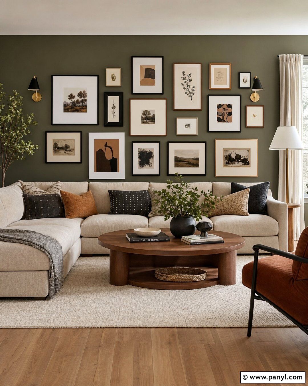 Gallery Contrast Wall Living Room - 30 Contrast Wall Ideas