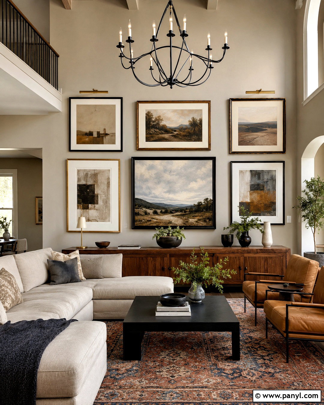 Gallery Wall Accent Wall - 35 tall accent wall high ceilings