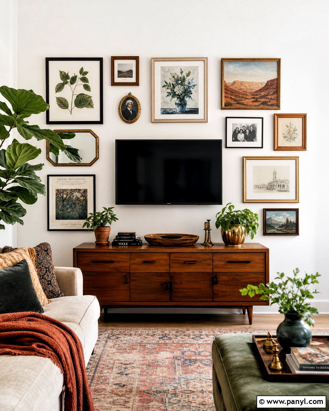 Gallery Wall Around TV - 20 tv wall decor ideas