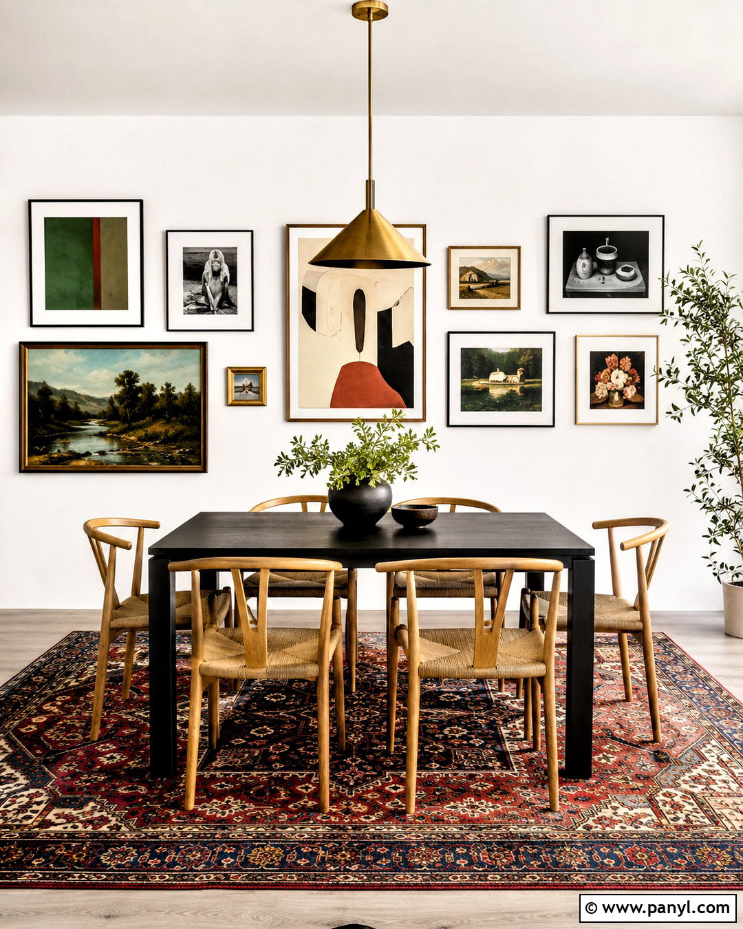 Gallery Wall Dining Area - 20 White Wall Dining Area Ideas