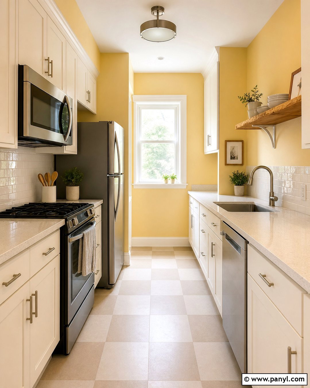 Galley Yellow Kitchen Walls - 45 Yellow Kitchen Walls
