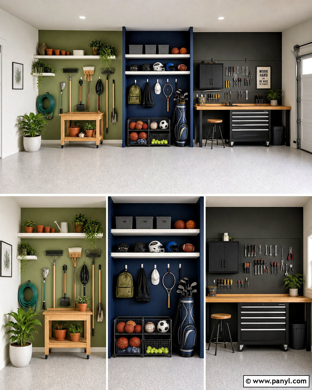 Garage Wall Color Blocking - 20 garage painting ideas interior ideas