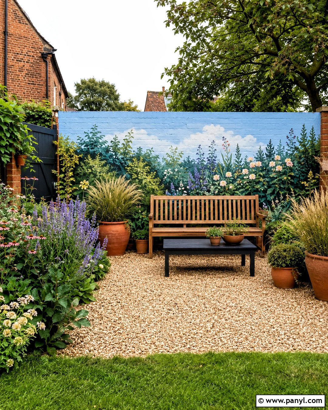 Garden Brick Wall Mural - 20 painting on brick wall ideas