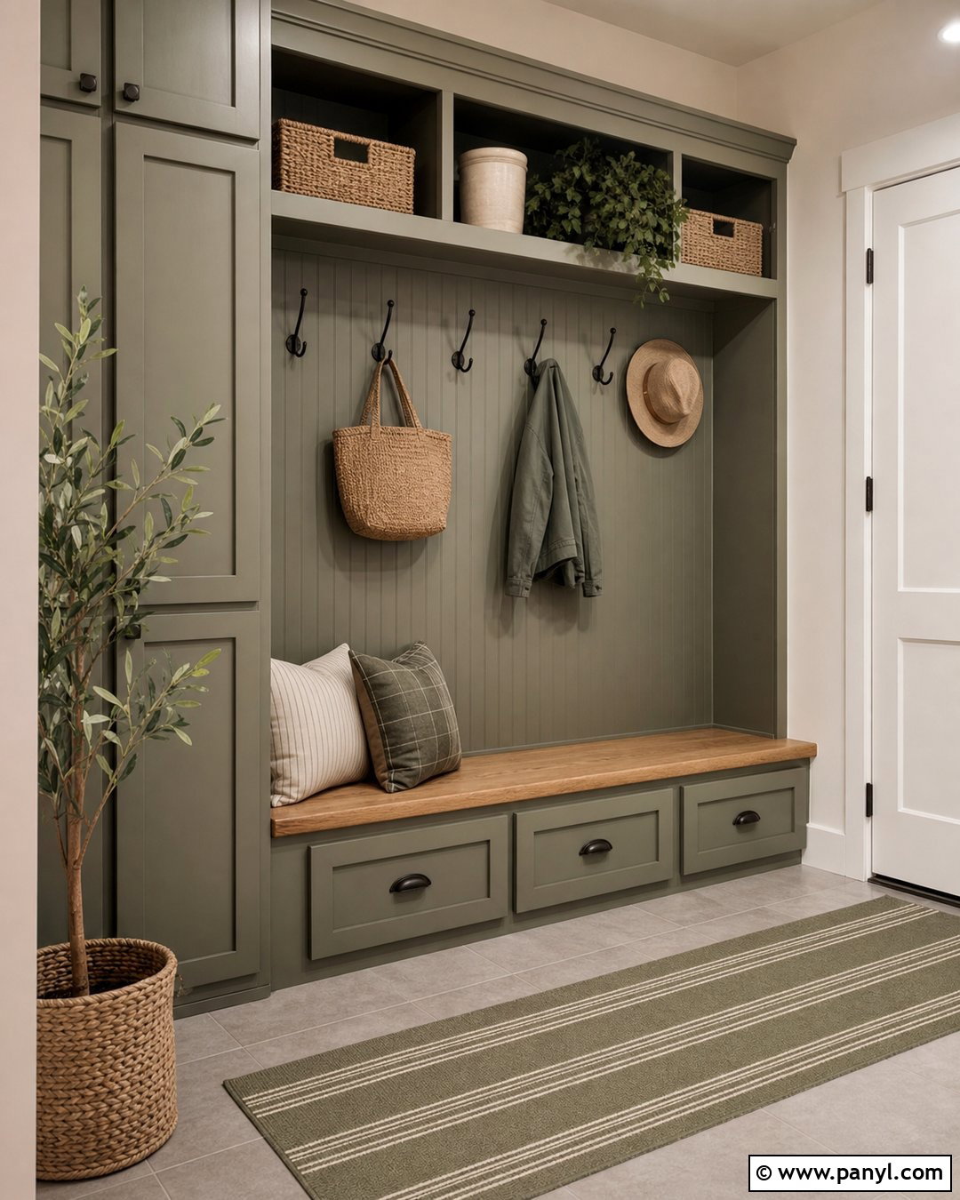 Garden Gate Accent Wall Mudroom - 20 Sherwin William Accent Wall Ideas