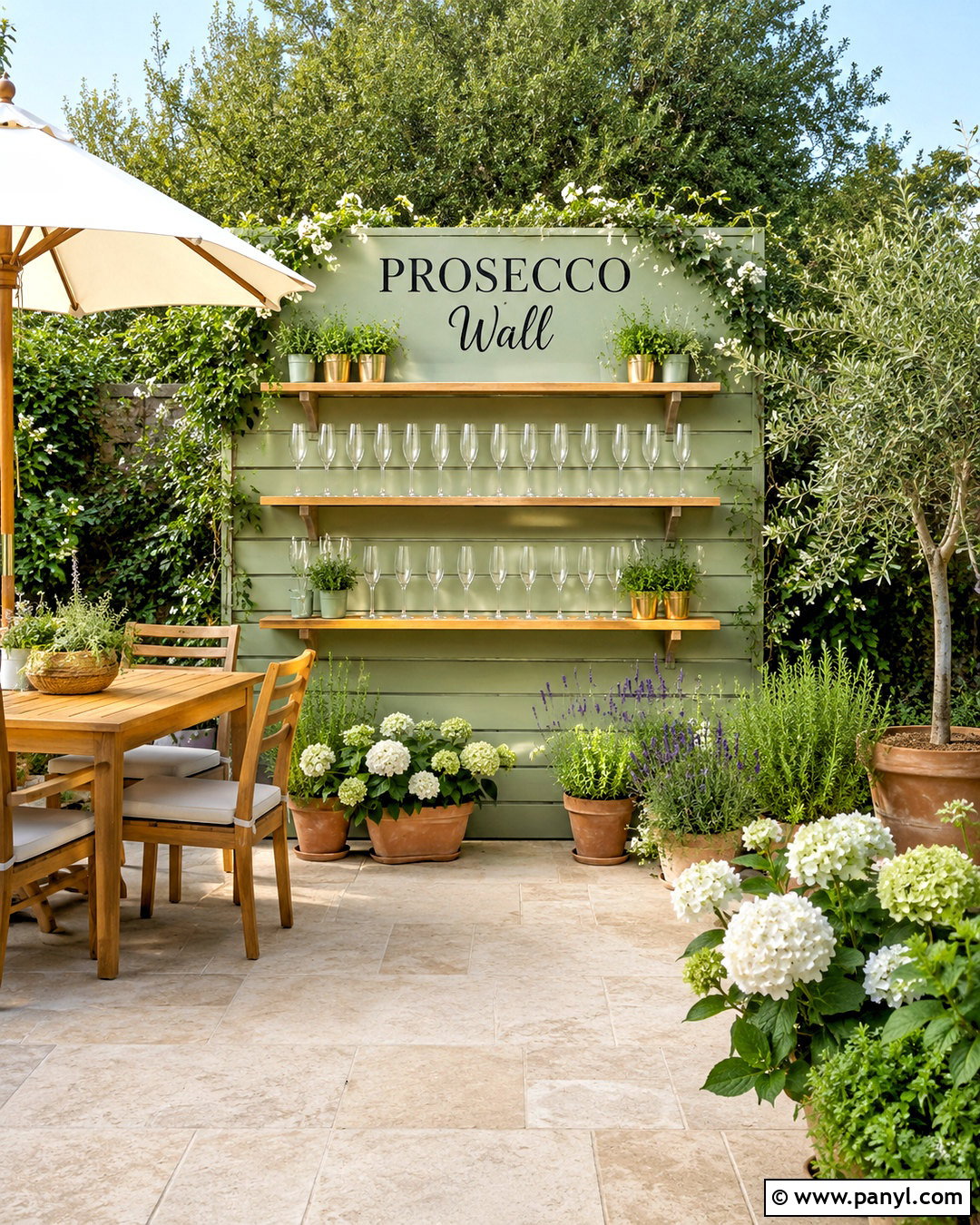 Garden Prosecco Wall - 20 prosecco wall ideas