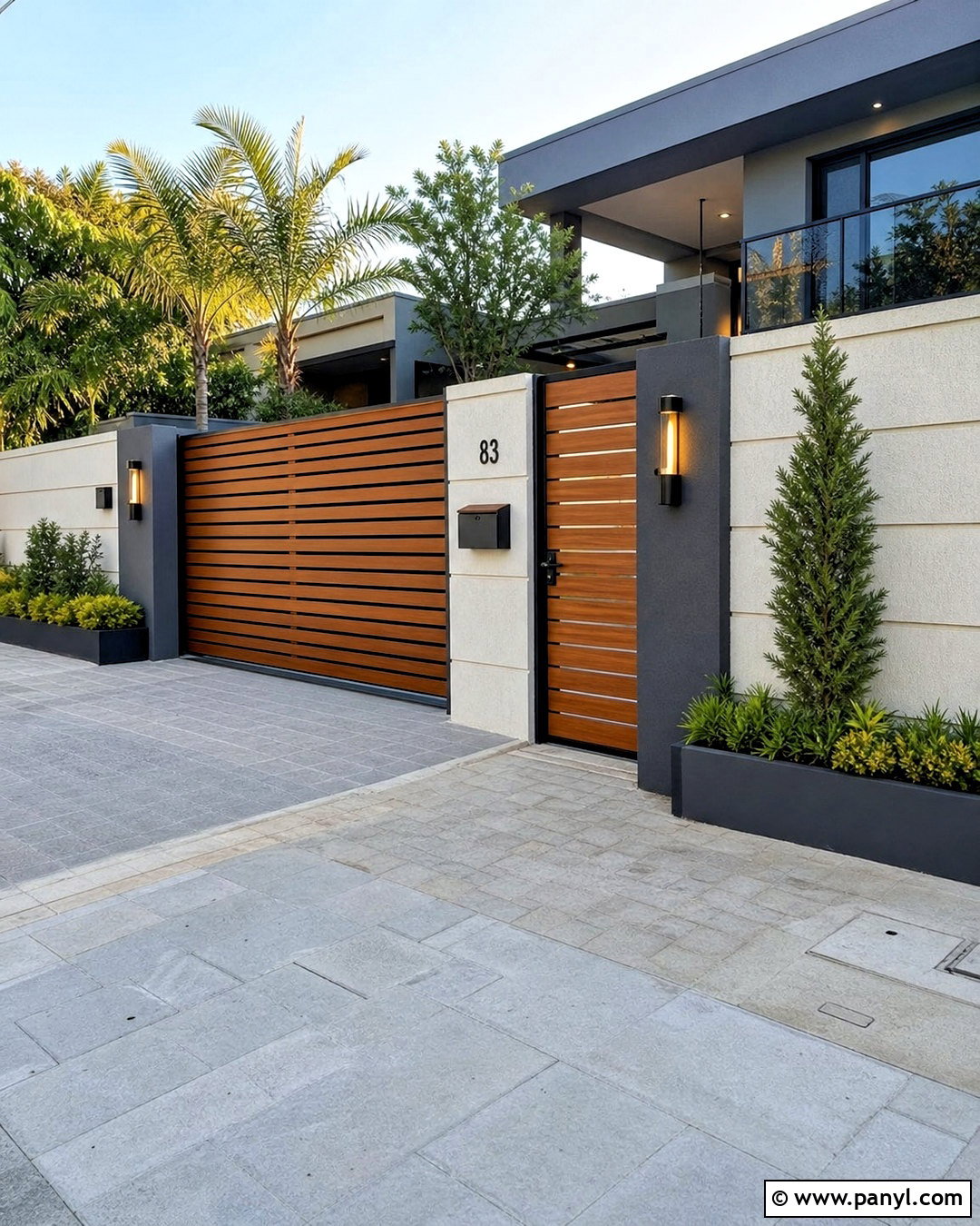 Gate Integrated Compound Wall - 20 simple compound wall design ideas