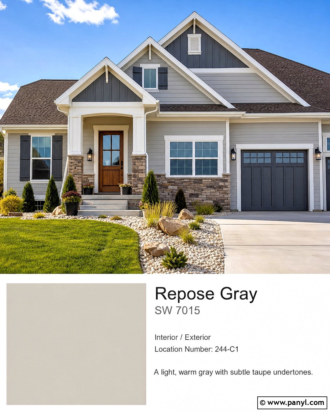 Gauntlet Gray Exterior With Repose Gray - 20 repose gray coordinating colors
