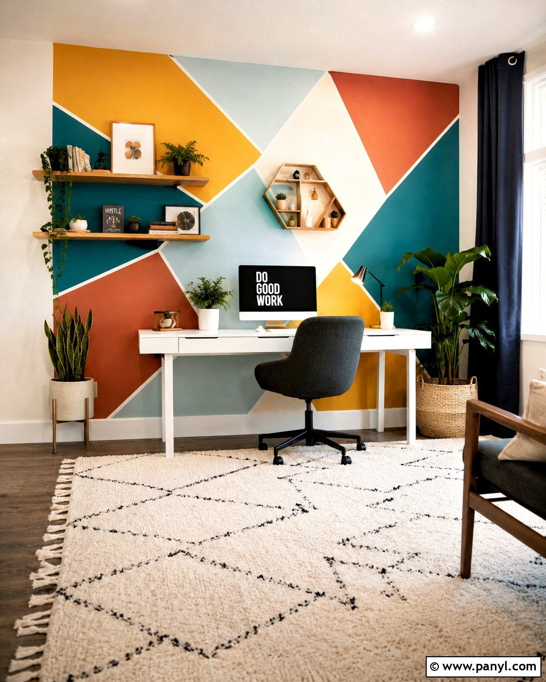 Geometric Accent Wall - 20 diy accent wall ideas painted ideas