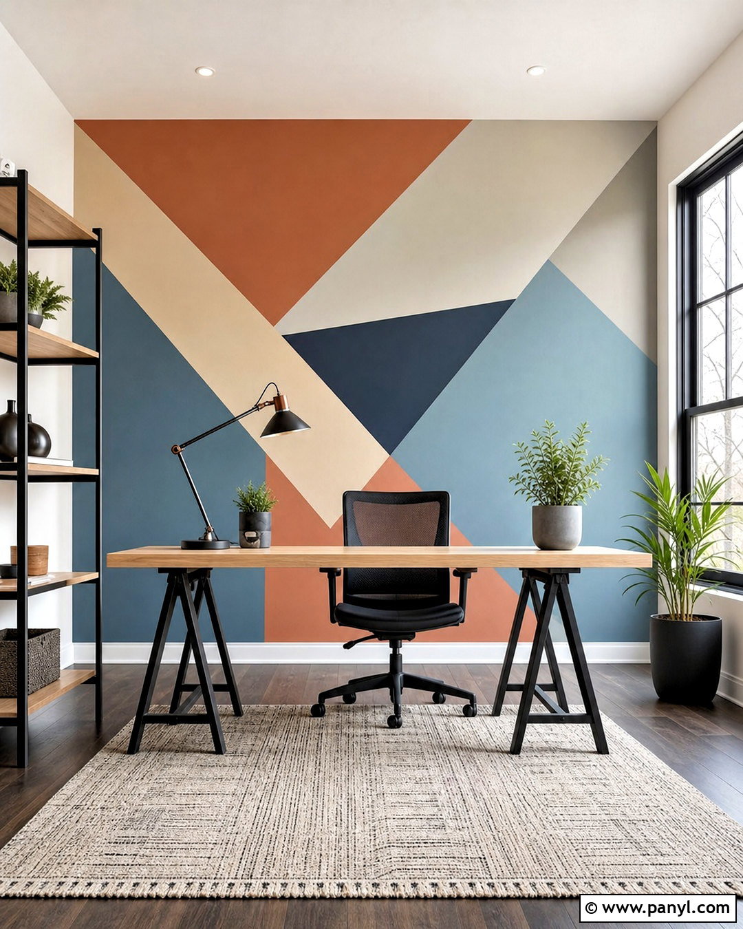 Geometric Accent Wall - 20 diy accent wall paint ideas