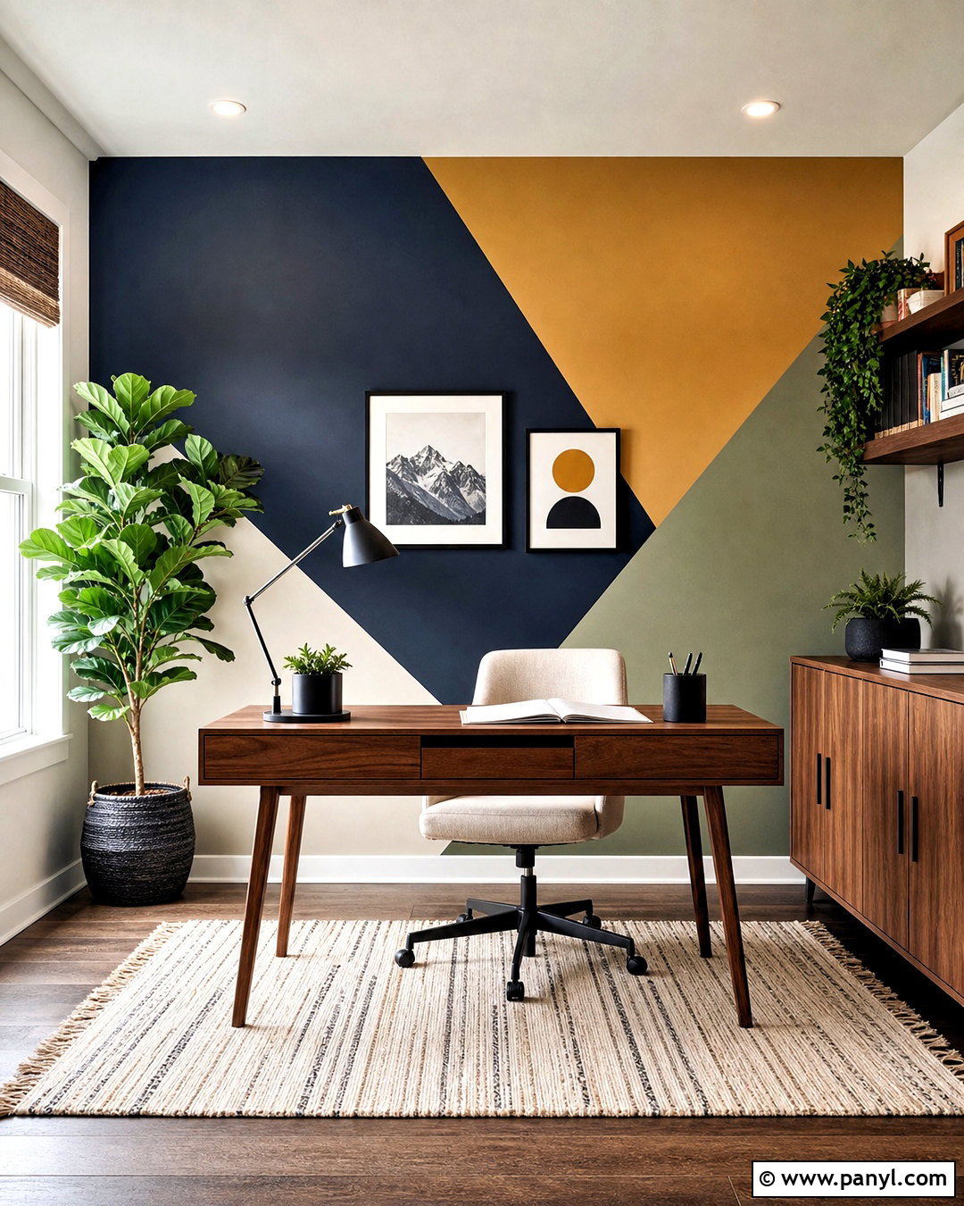Geometric Accent Wall - 20 fun accent wall ideas