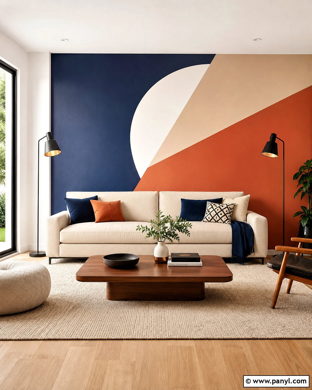Geometric Accent Wall - 20 paint design accent wall ideas