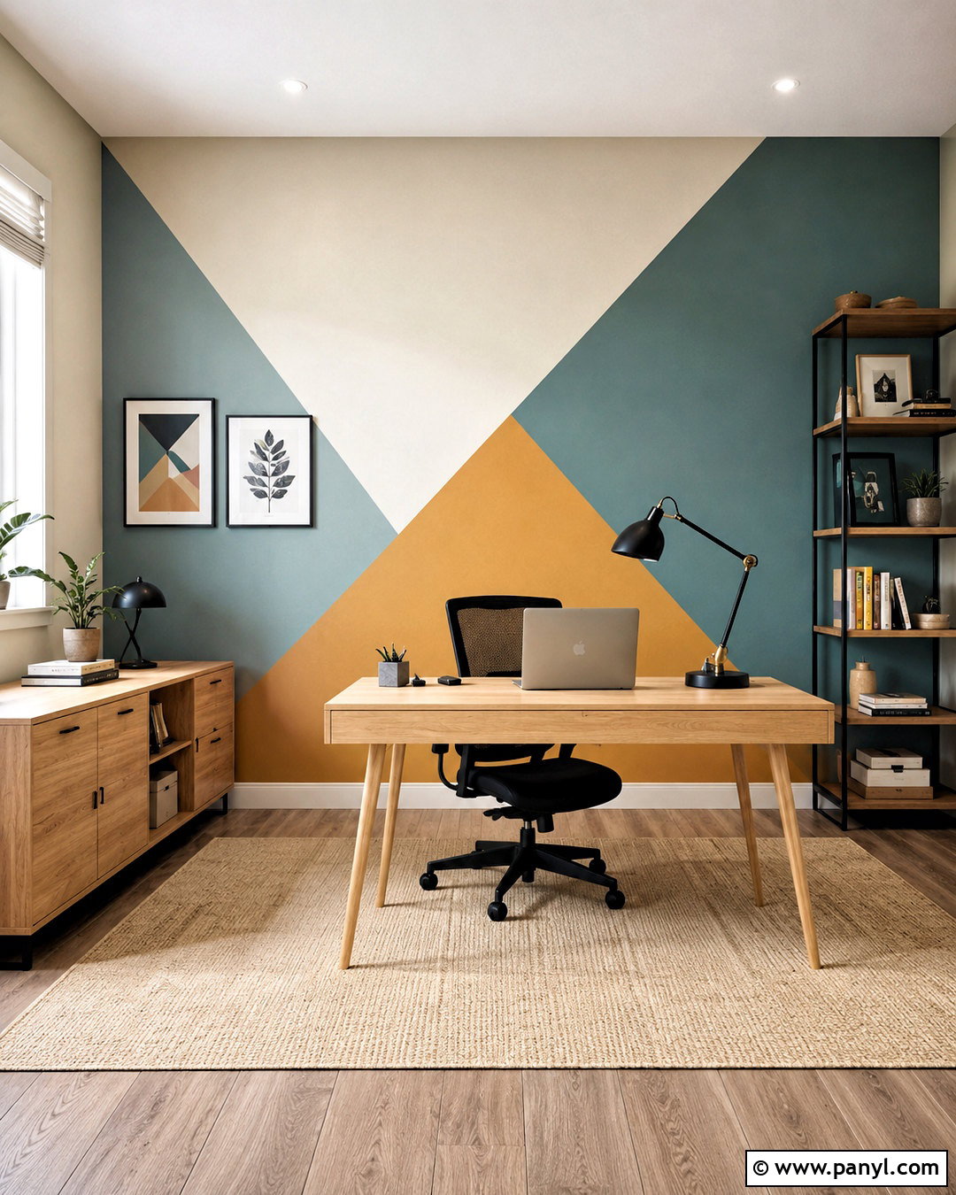 Geometric Accent Wall - 20 painting ideas for home walls