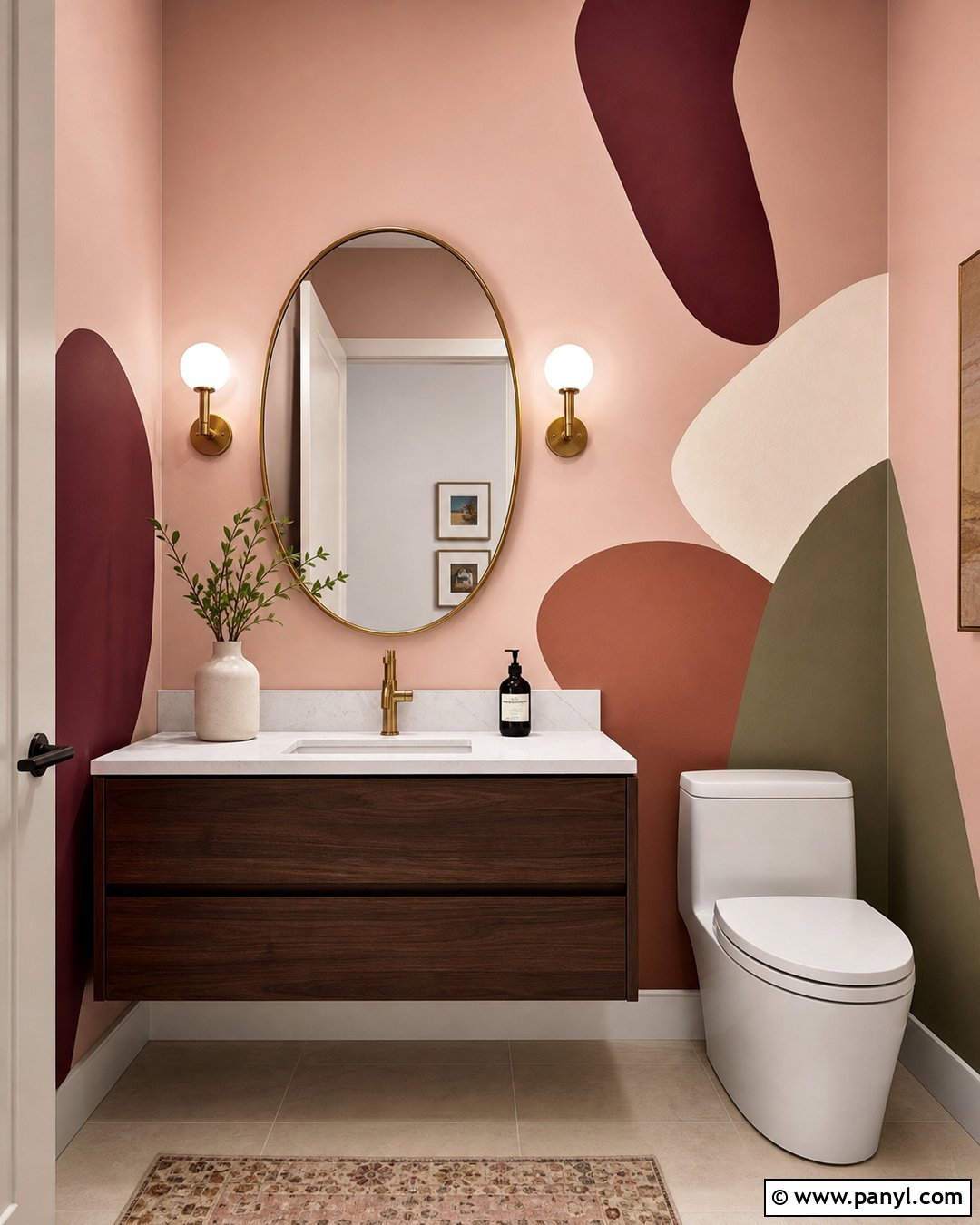 Geometric Bathroom Wall Paint - 35 Geometry Wall Paint Ideas