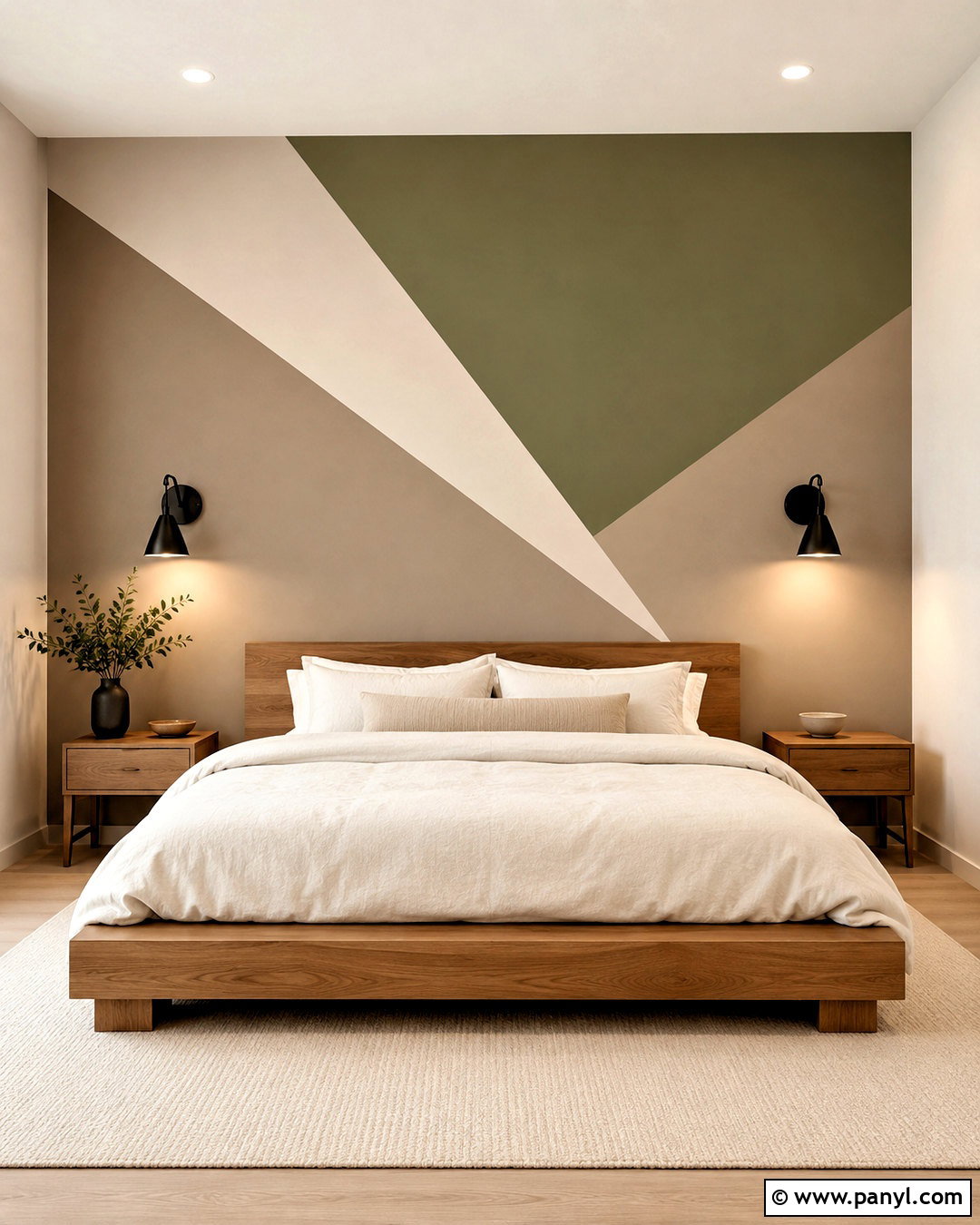 Geometric Bedroom Accent Wall - 35 Wall Paint Bedroom Ideas