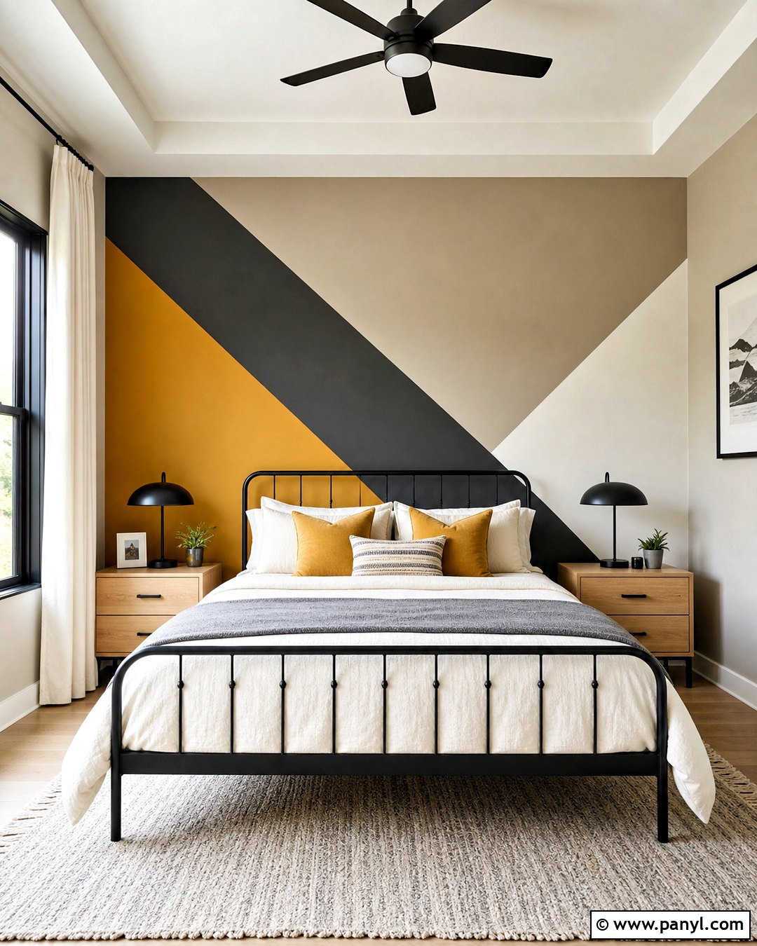 Geometric Bedroom Wall Paint - 20 room painting ideas bedroom ideas