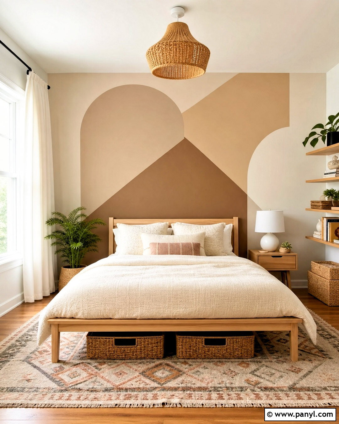 Geometric Beige Accent Wall - 20 beige accent wall ideas