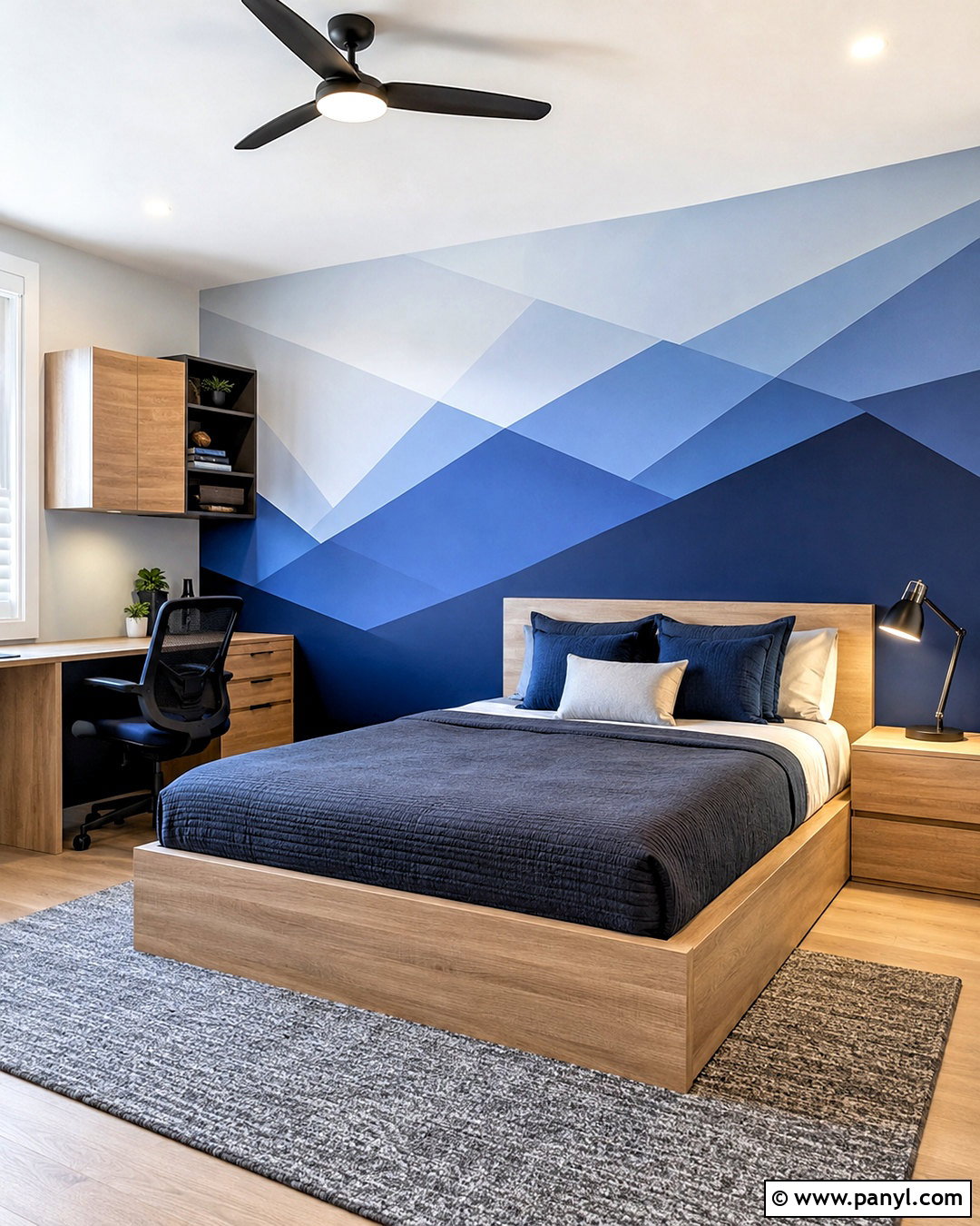 Geometric Blue Ombre Wallpaper Teen Bedroom - 20 blue ombre wallpaper ideas