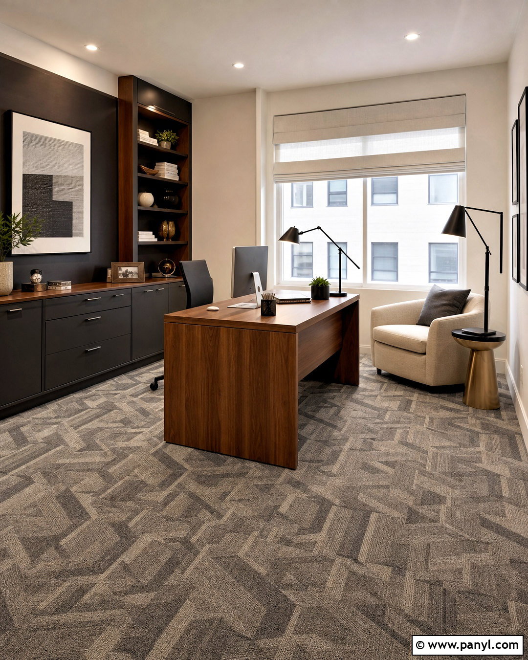 Geometric Carpet for Home Office - 20 high traffic carpet ideas