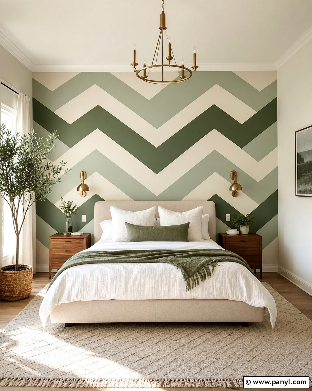 Geometric Chevron Wall Paint - 35 Geometry Wall Paint Ideas