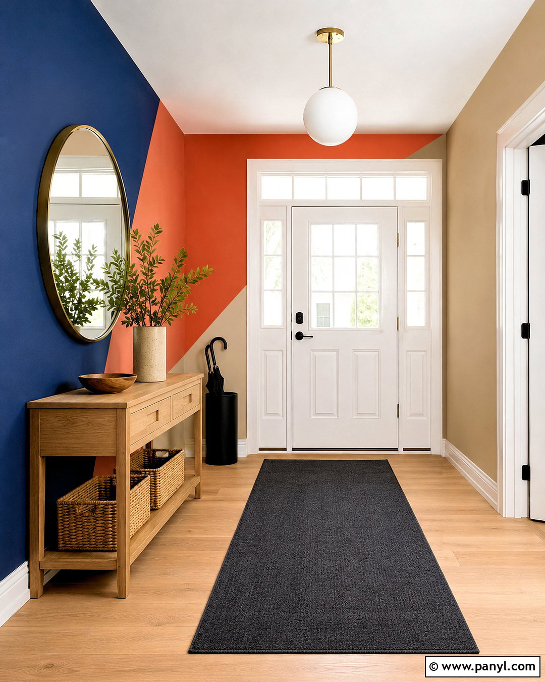 Geometric Color Block Entryway - 20 color block interior design ideas