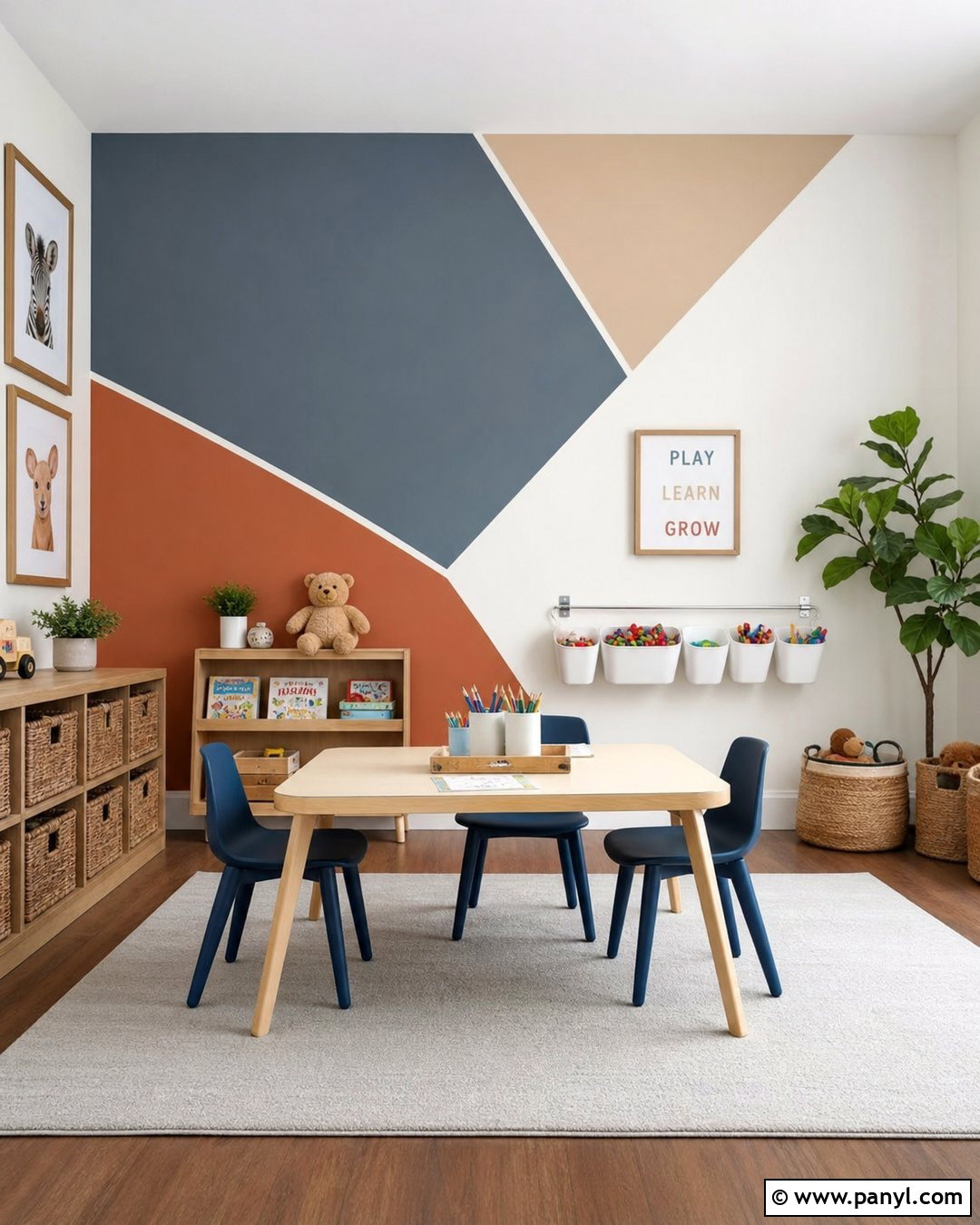 Geometric Color Block Wall - 50 paint ideas for walls