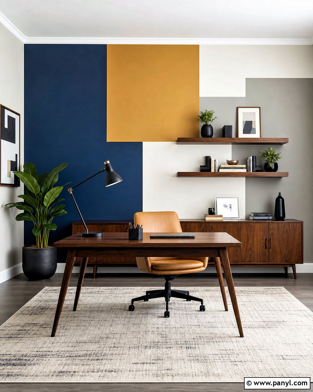 Geometric Color Block Wall - 20 color block wall ideas
