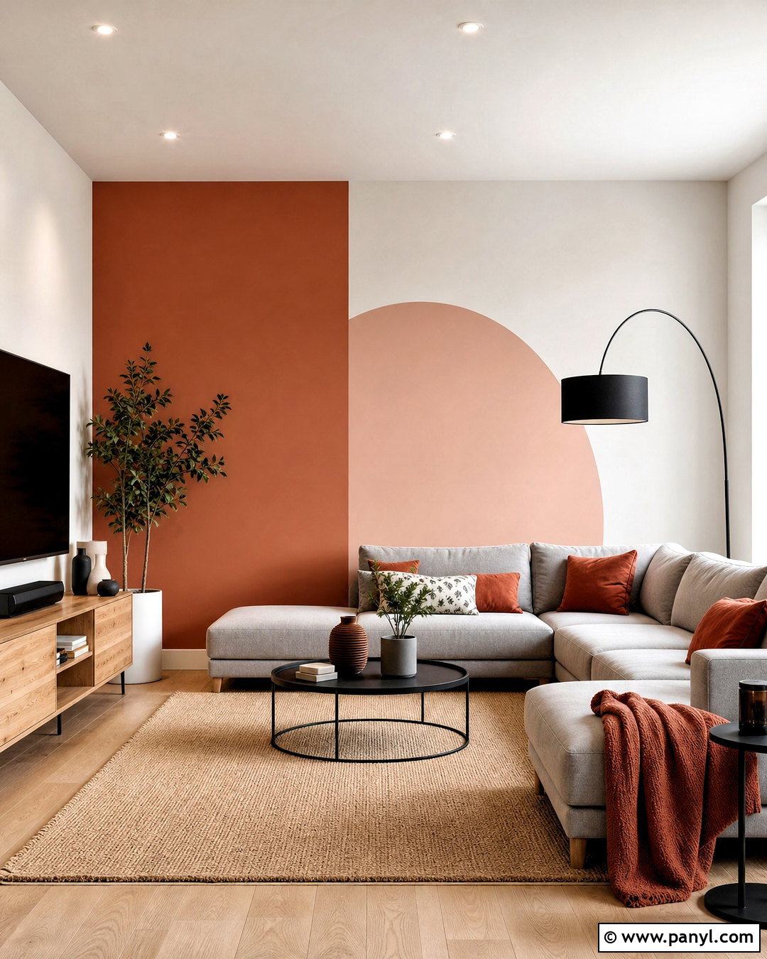 Geometric Color Block Wall - 20 geometric wall design ideas
