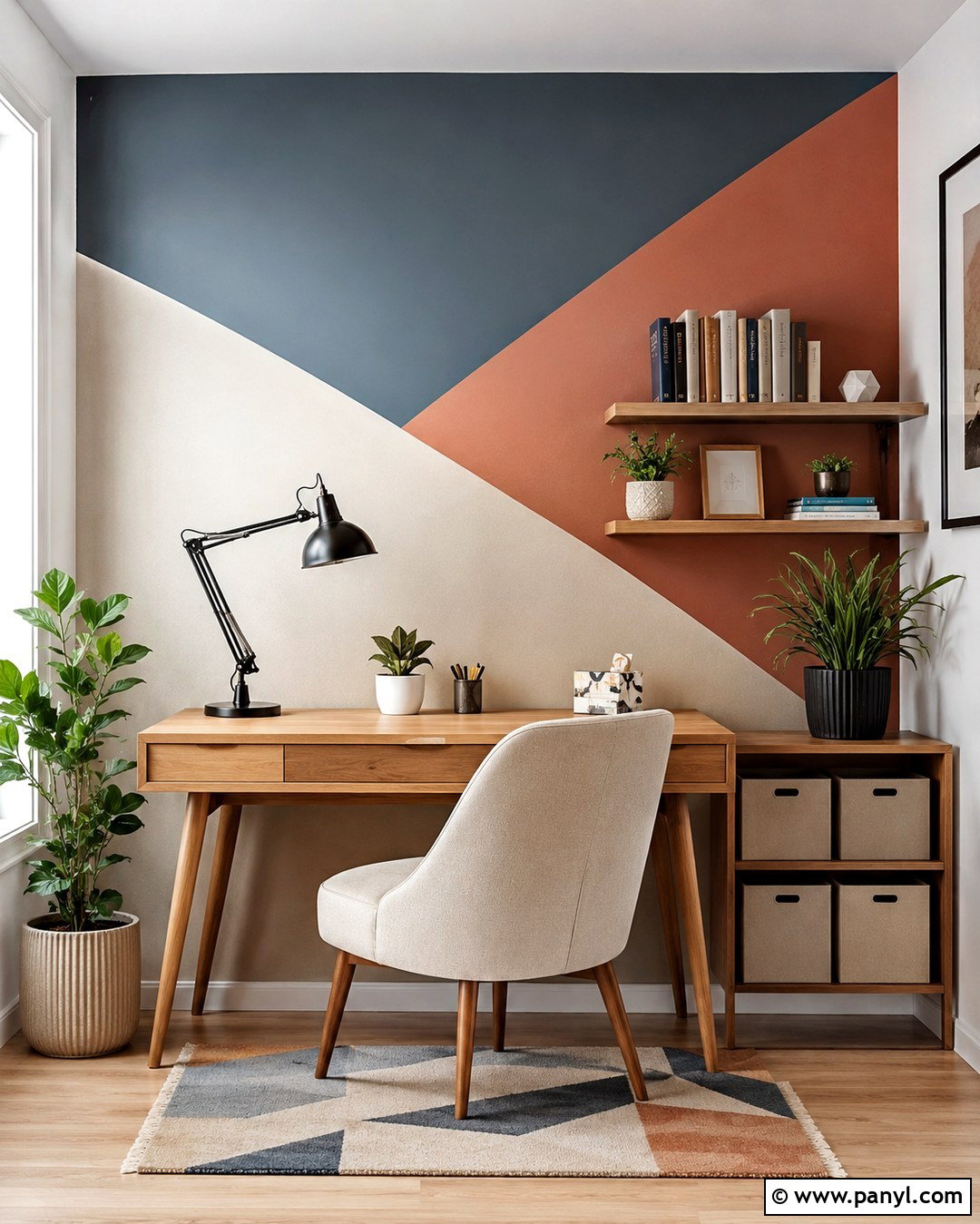Geometric Color-Block Wall - 20 Beautiful Painted Walls