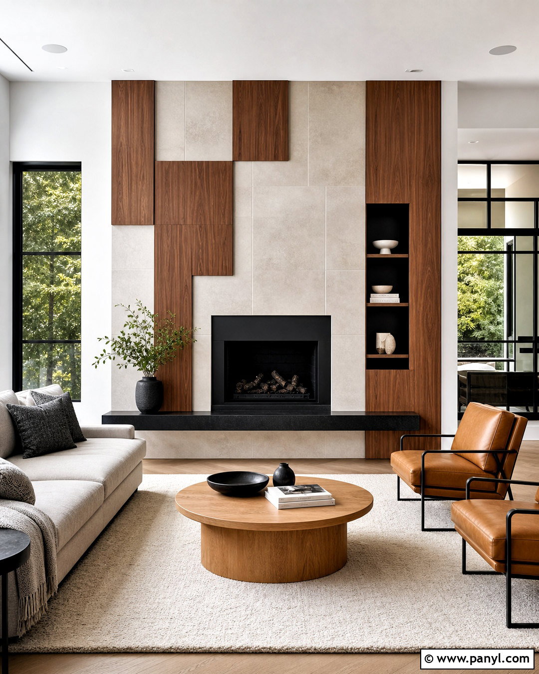 Geometric Fireplace Accent Wall - 20 geometric accent wall ideas
