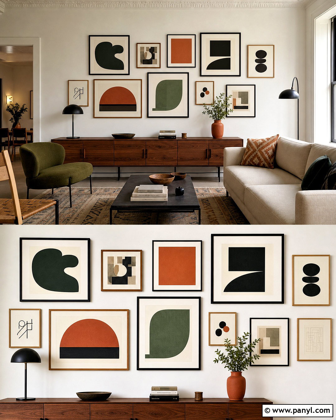 Geometric Gallery Wall - 20 geometric wall design ideas