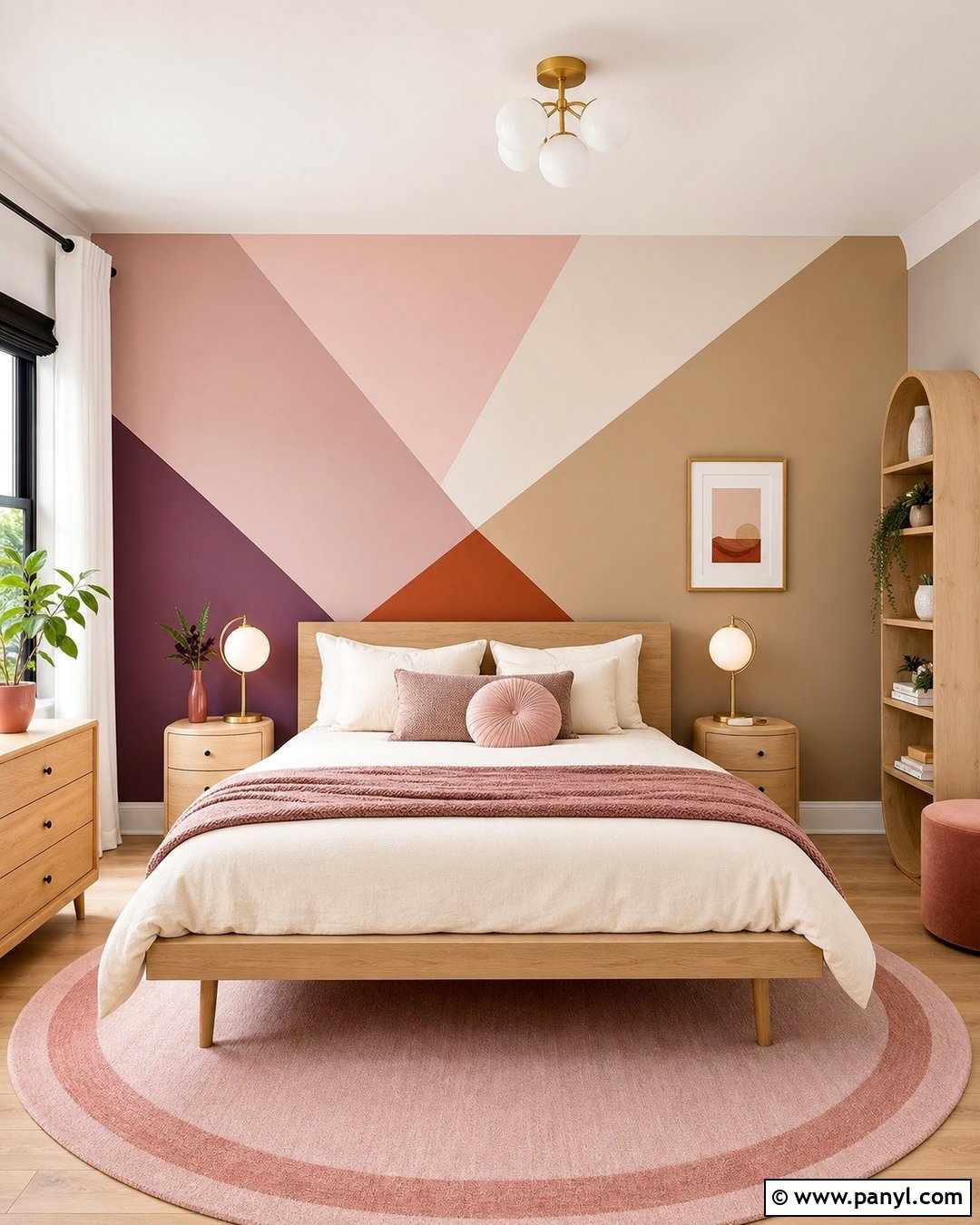Geometric Girls Room Accent Wall - 25 Accent Wall For Girls Room Ideas
