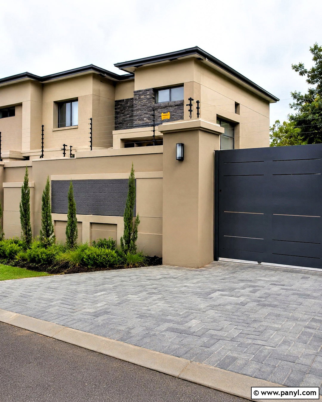 Geometric Groove Compound Wall - 20 compound wall design exterior indian simple ideas