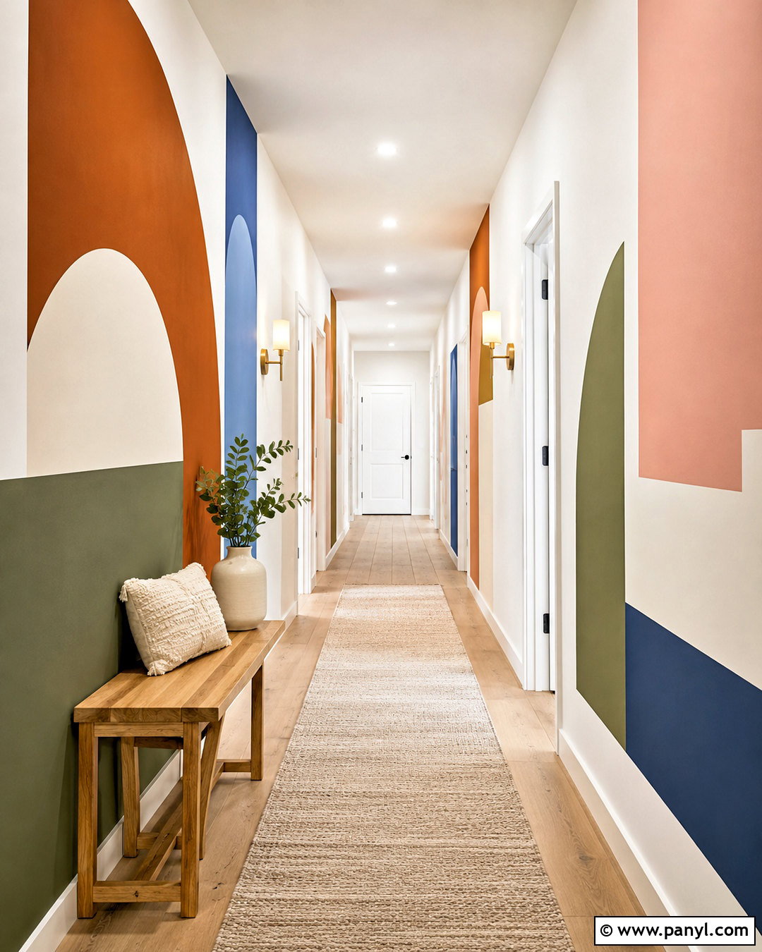 Geometric Hallway Wall - 20 colourful walls